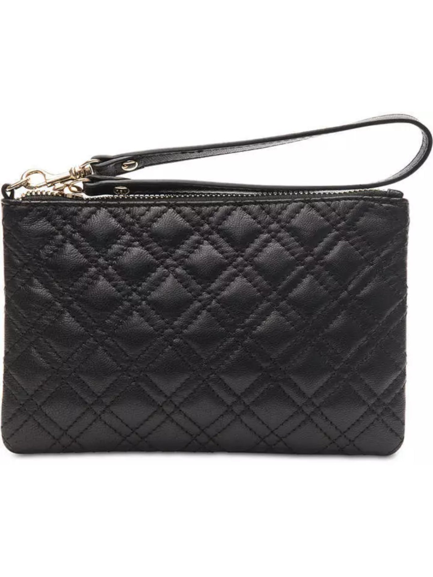 COLLECTION EIGHTEEN Women's Black Quilted Solid Gold Tone Hardware Wristlet