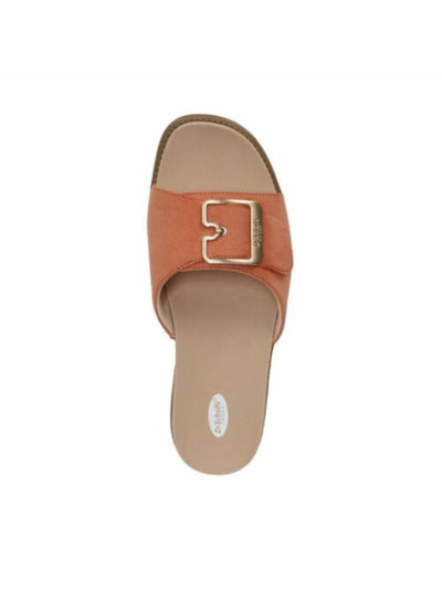 DR SCHOLLS Womens Orange Inside Stretch Gore Comfort Buckle Accent Originalist 2 Wedge Slip On Slide Sandals 10 M