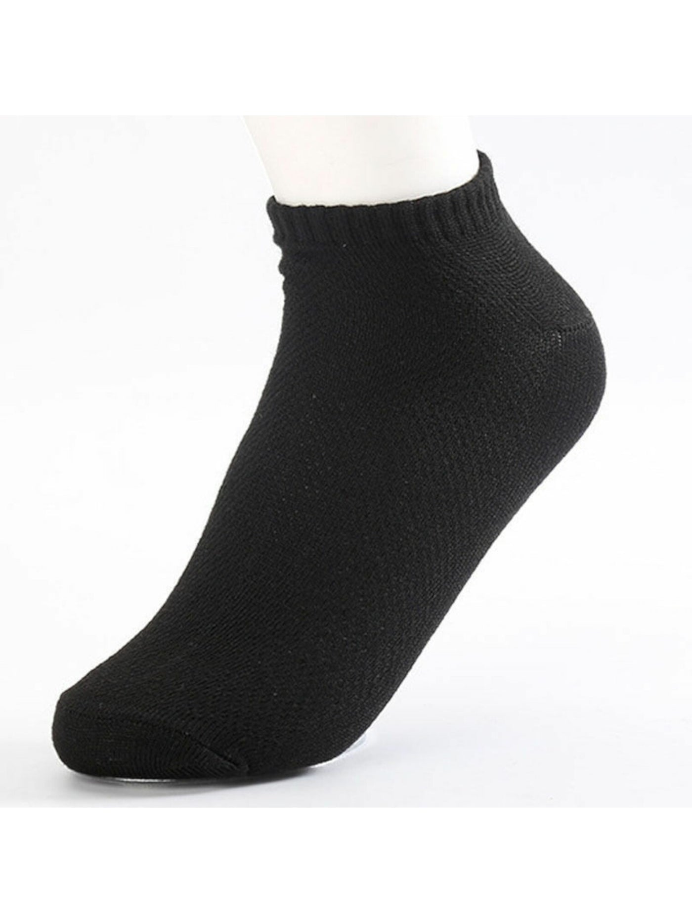POWER CLUB 4 Pack Black Solid Sport Cushioned Athletic Ankle Socks 10-13