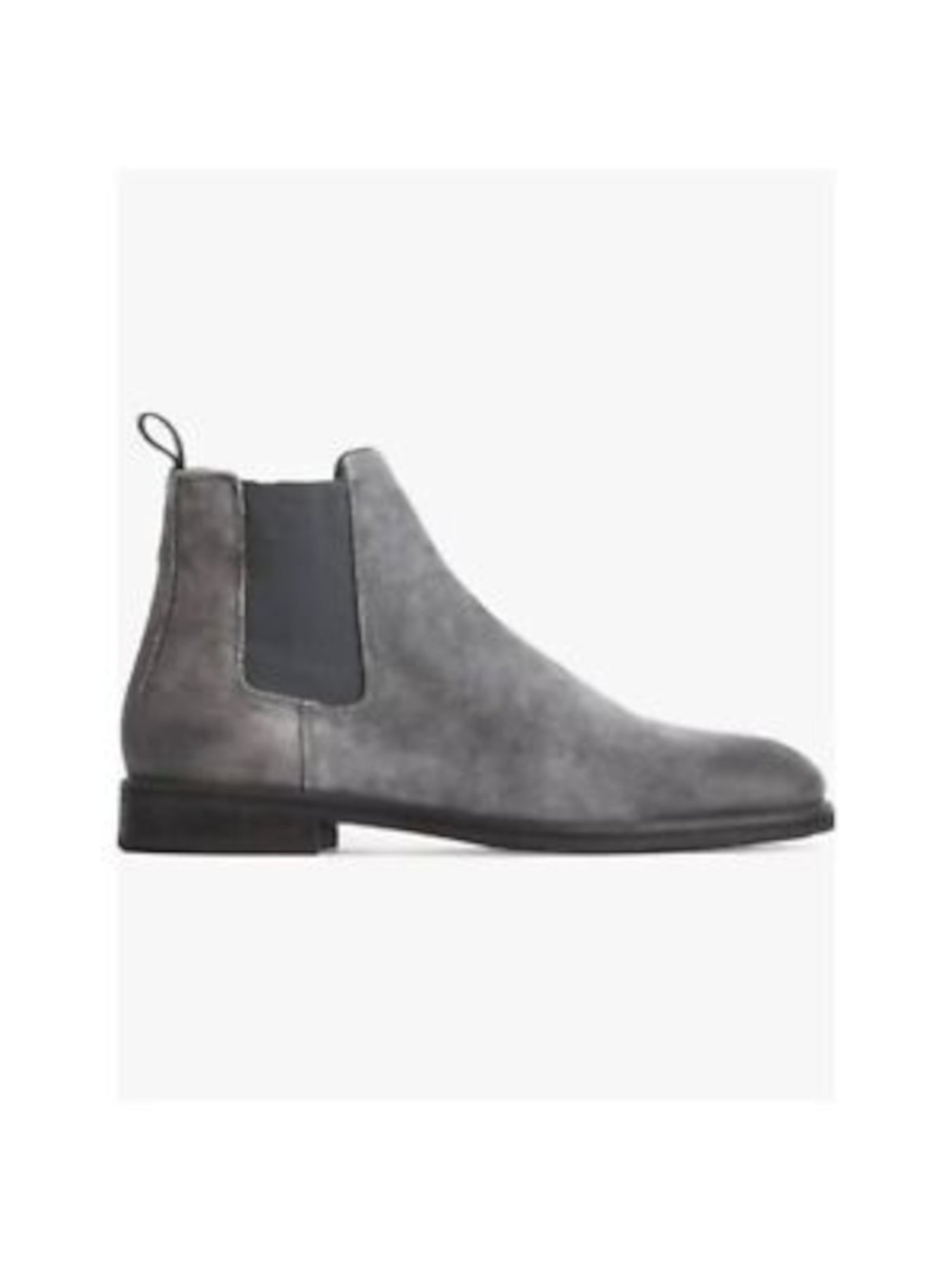 ALLSAINTS Mens Gray Pull Tab Goring Comfort Harley Round Toe Block Heel Slip On Leather Boots Shoes 41