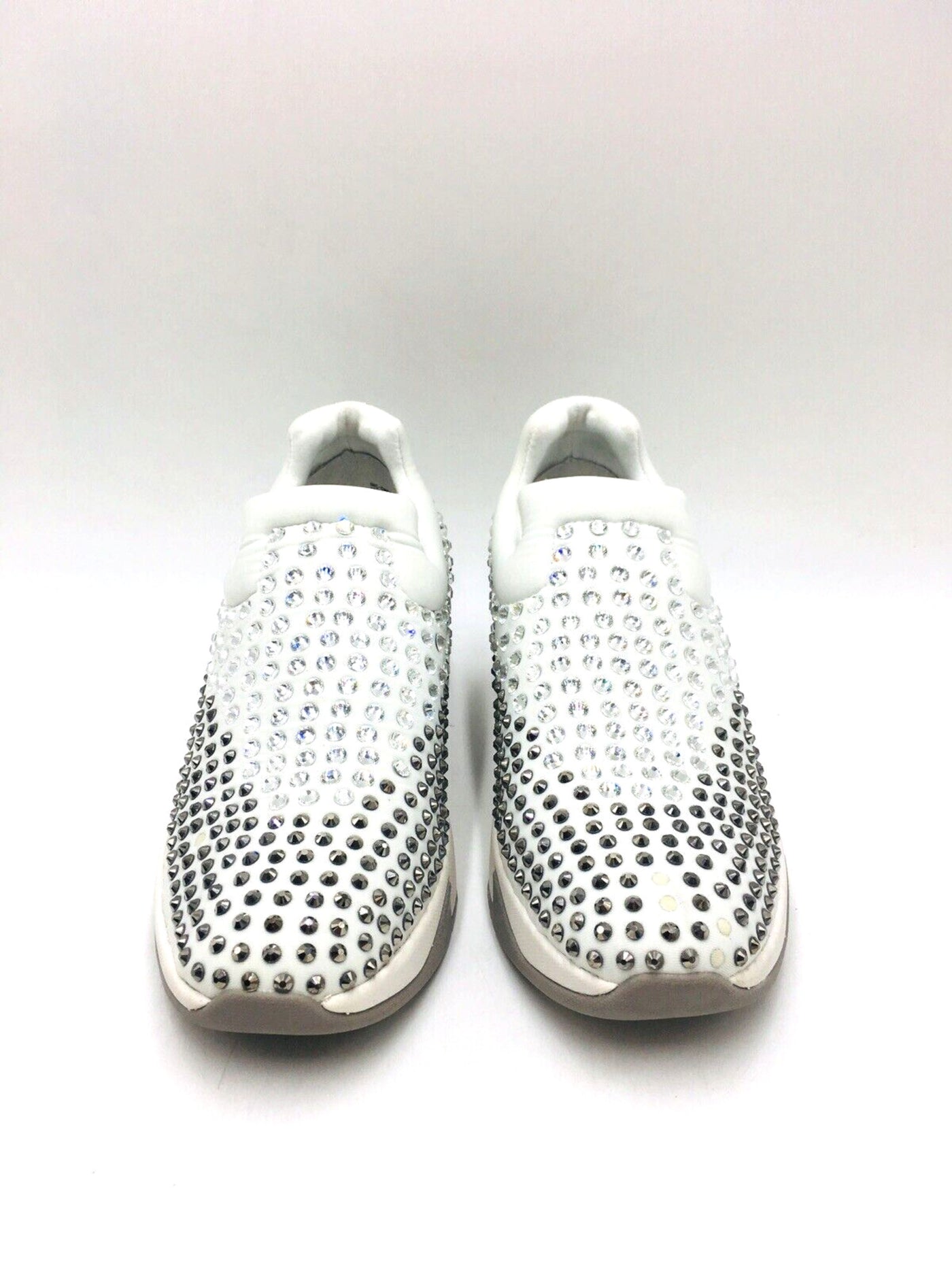 INC Womens White Rhinestone Removable Insole Oneena Round Toe Wedge Slip On Athletic Sneakers Shoes 5.5 M