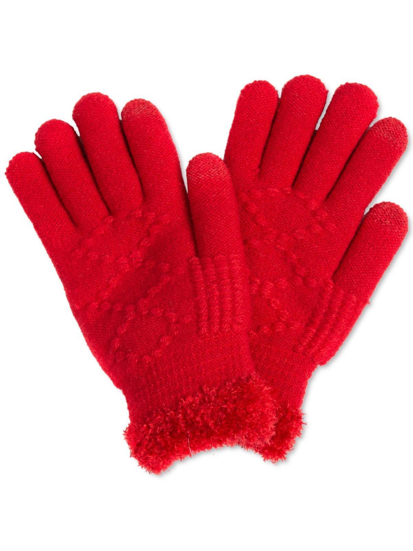 JENNI Womens Red Slip On Soft Lining Touchscreen Compatible Winter Cold Weather Gloves
