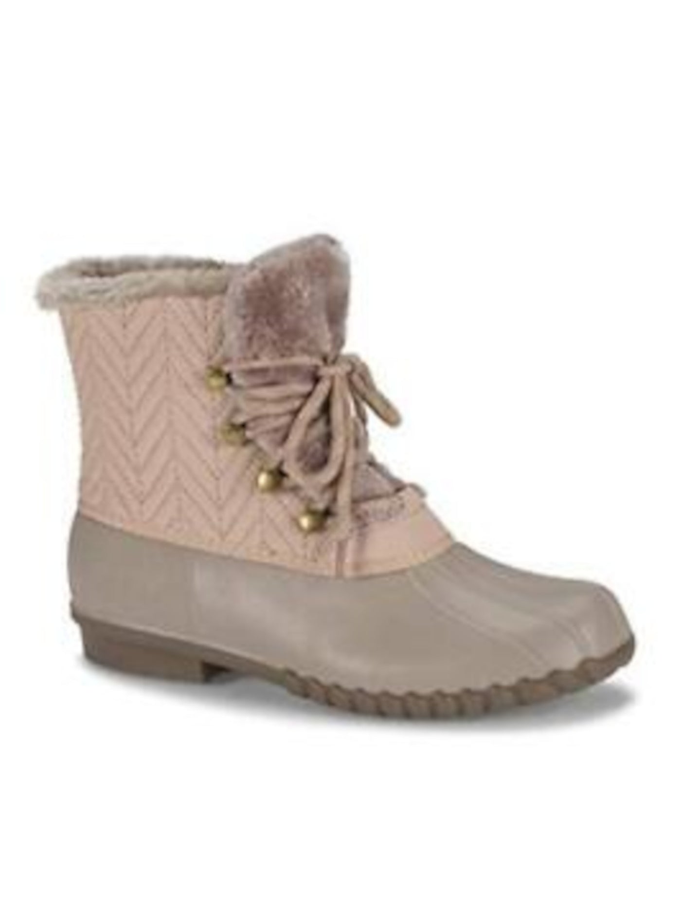 BARETRAPS Womens Light Pink Button Detailing Breathable Comfort Water Resistant Flash Round Toe Lace-Up Duck Boots 6 M