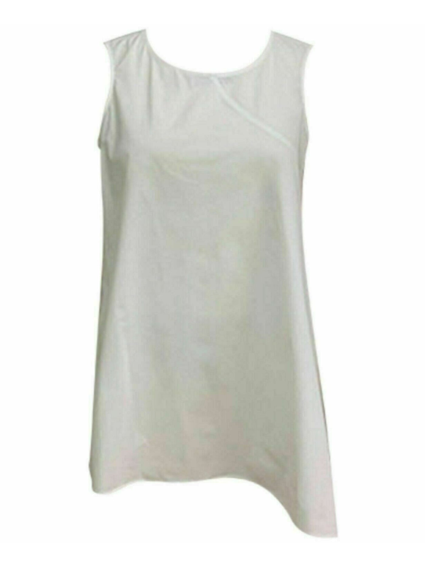 ALFANI Womens White Sleeveless Jewel Neck Top L