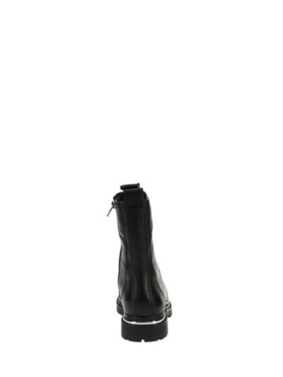 VIA SPIGA Womens Black 0.5" Platform Lace-Up Metallic Accents Lug Sole Water Resistant Tavvi Round Toe Block Heel Zip-Up Leather Combat Boots 6 M