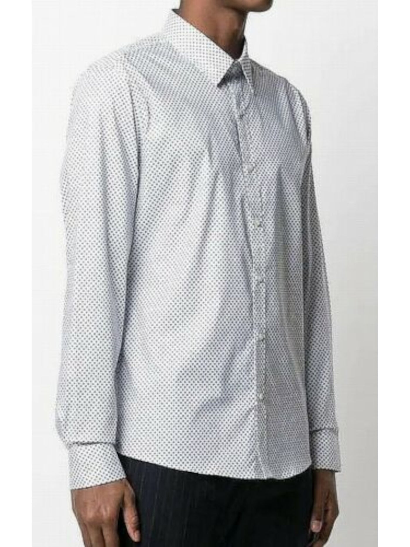 MICHAEL KORS Mens White Printed Button Down Casual Shirt XL