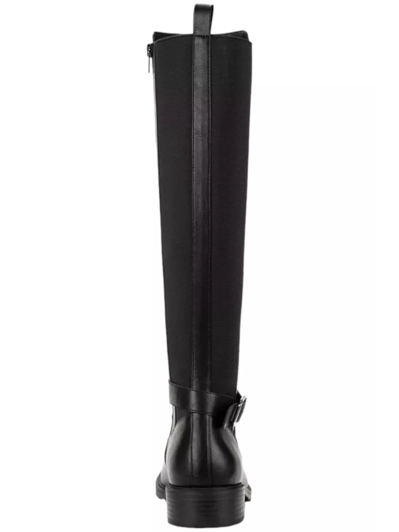 STYLE & COMPANY Womens Black Buckled Ankle Strap Padded Goring Pleated Valenciaa Almond Toe Block Heel Zip-Up Riding Boot 9 M