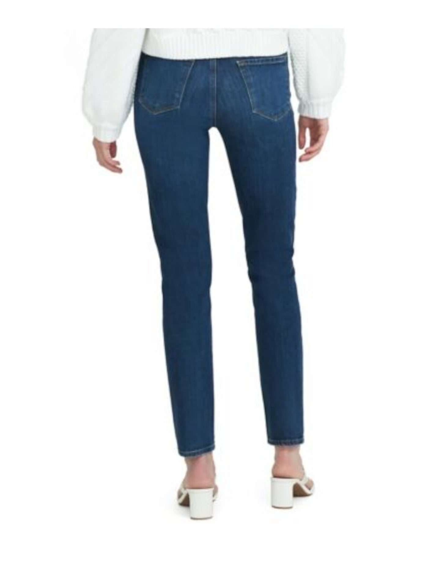 J BRAND Womens Blue Denim Pocketed Zippered Straight High Waist Jeans Juniors 27