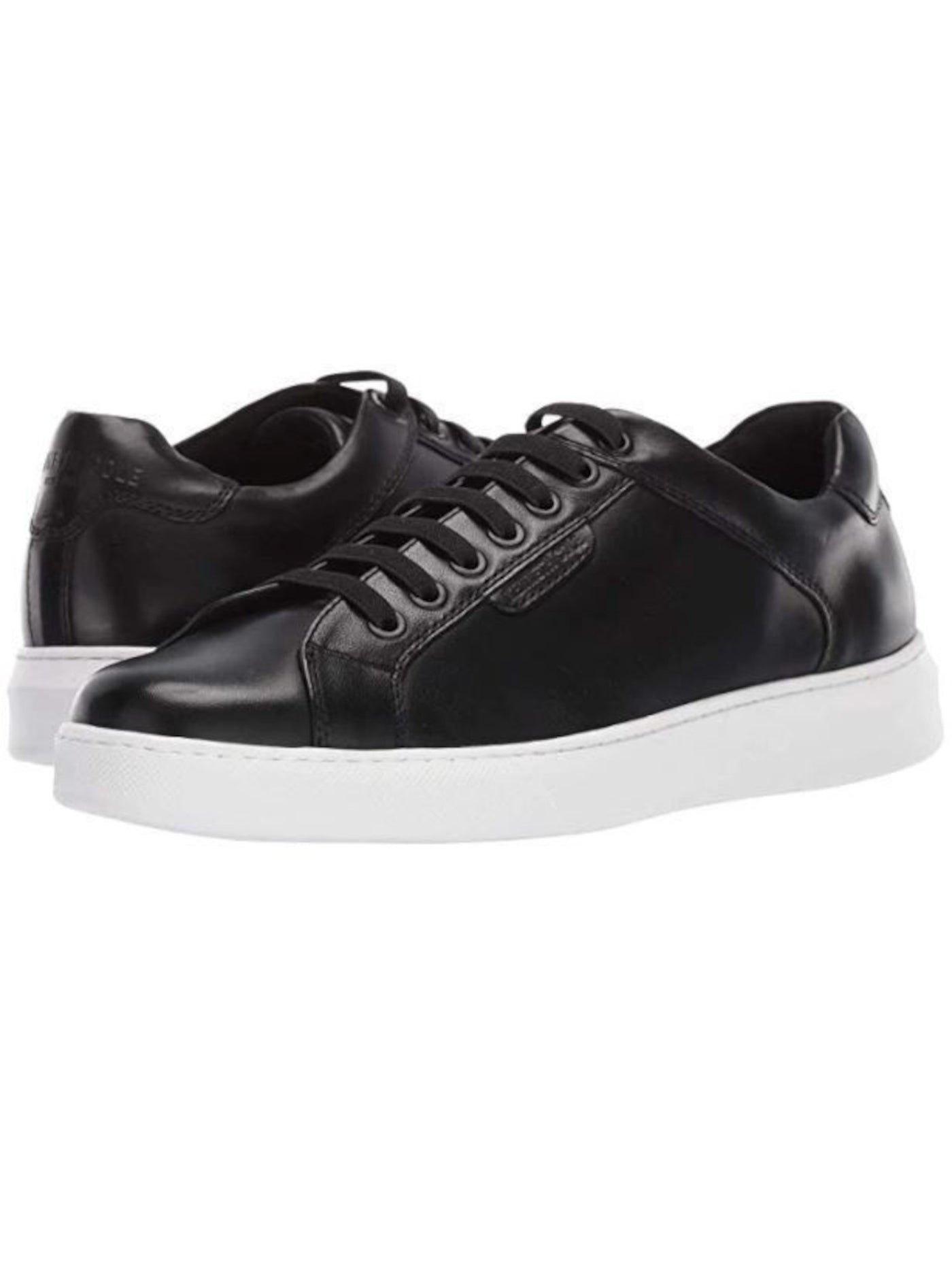 KENNETH COLE NEW YORK Mens Black Padded Liam Round Toe Lace-Up Leather Sneakers Shoes 7.5