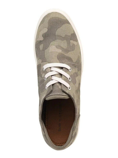 SUN STONE Mens Green Camouflage Metal Eyelits Cushioned Kiva Round Toe Lace-Up Sneakers Shoes 8.5 M