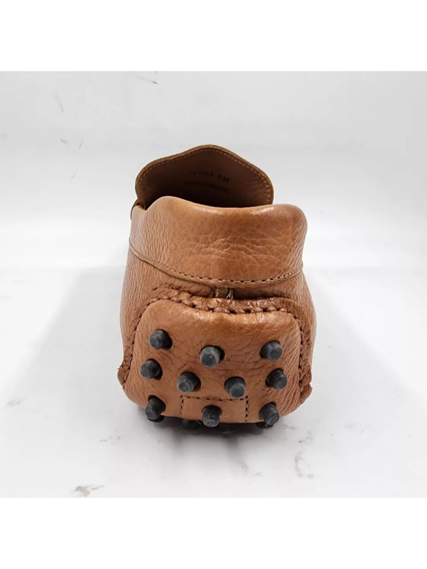 THE MENS STORE Mens Brown Penny Holder Driver Sole Padded Square Toe Slip On Leather Loafers Shoes 9.5 M