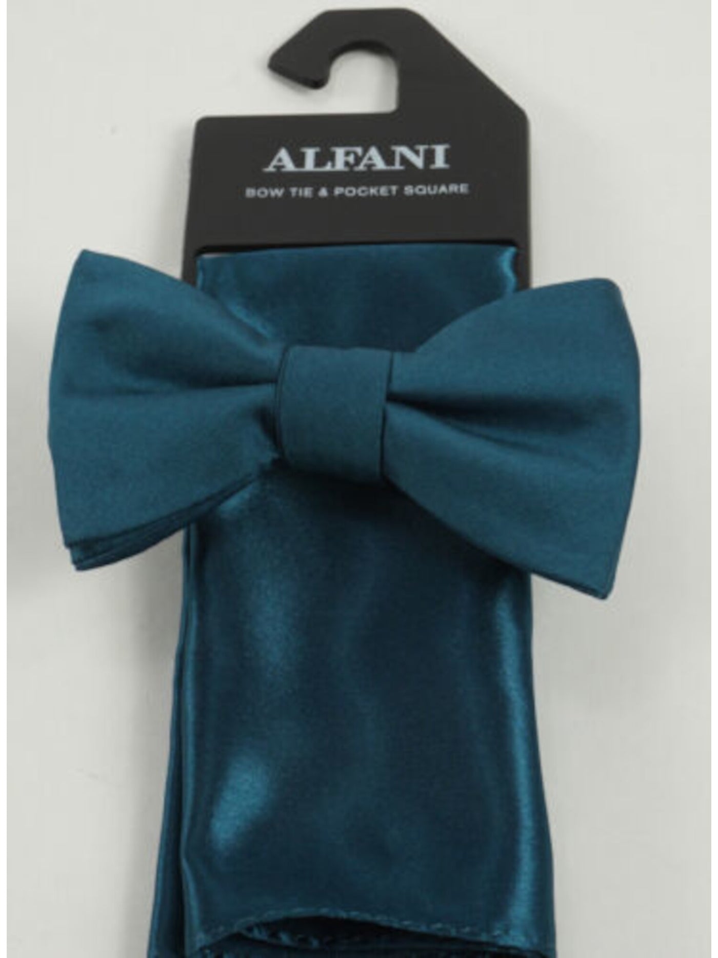 ALFANI Mens Teal Solid Pre-Tied Satin Pocket Square Sets