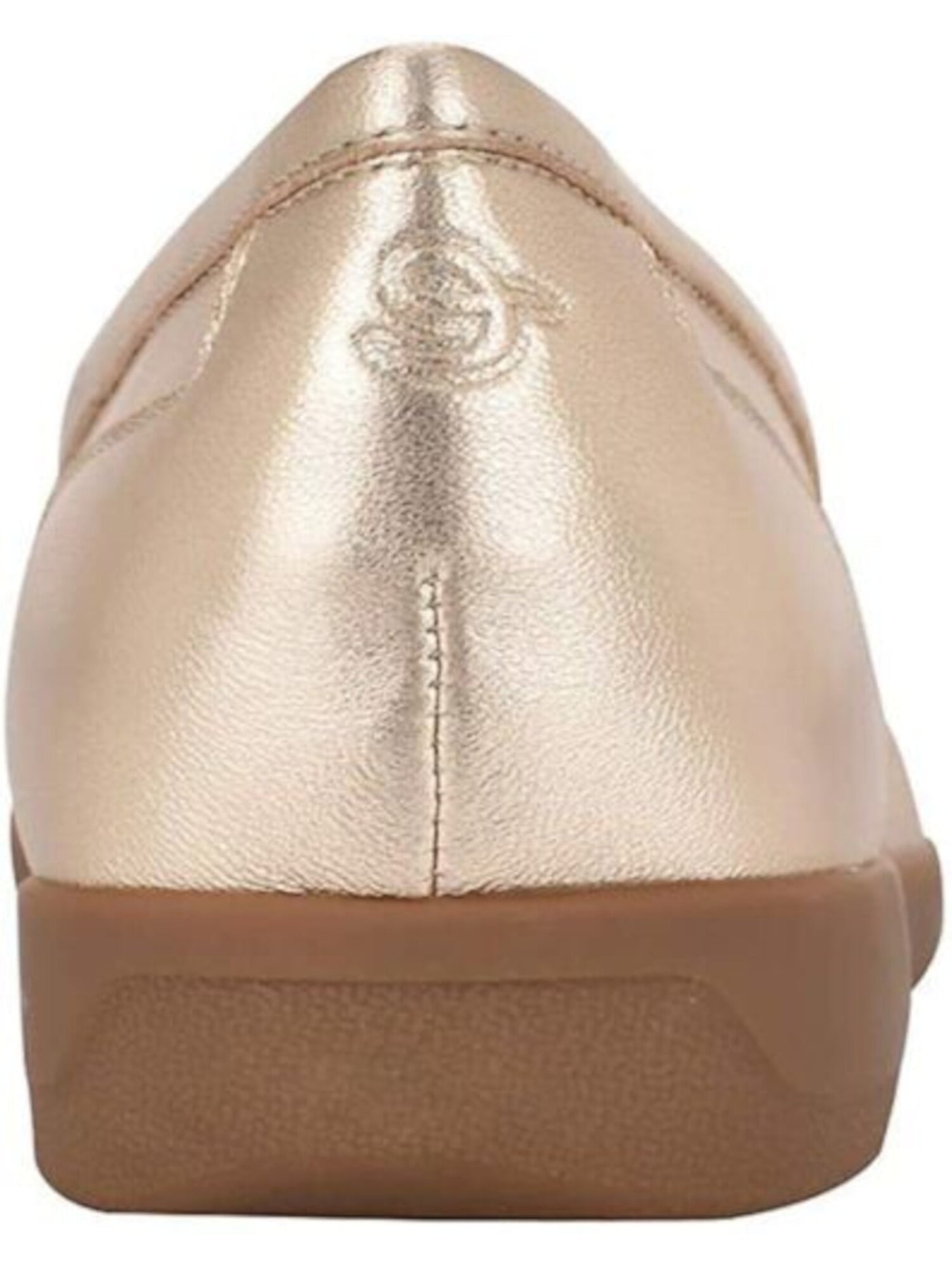 EASY SPIRIT Womens Gold Flex Gore Cushioned Comfort Devitt Round Toe Wedge Slip On Loafers Shoes 10 M