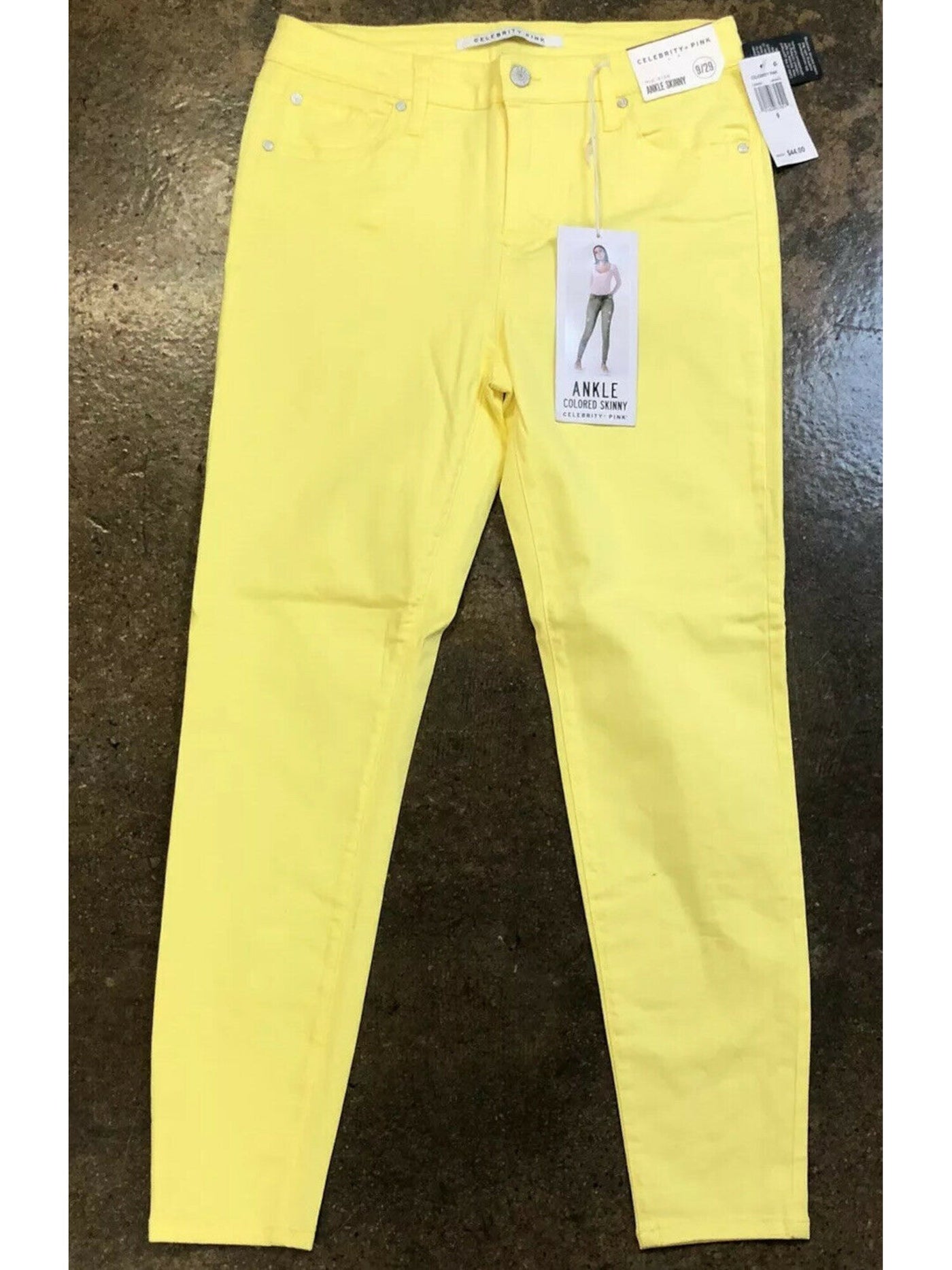 CELEBRITY PINK Womens Yellow Pocketed Zippered Jeans Juniors 0\24