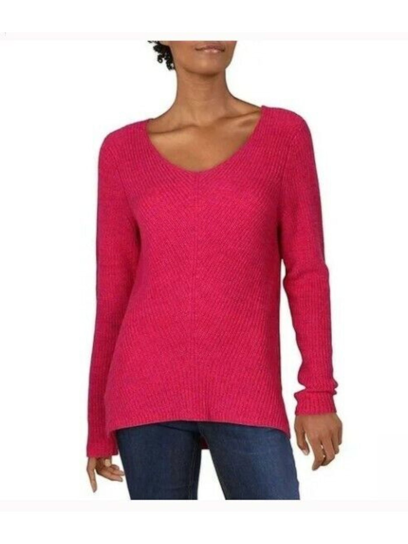 STYLE & COMPANY Womens Pink Long Sleeve V Neck Sweater Plus 1X