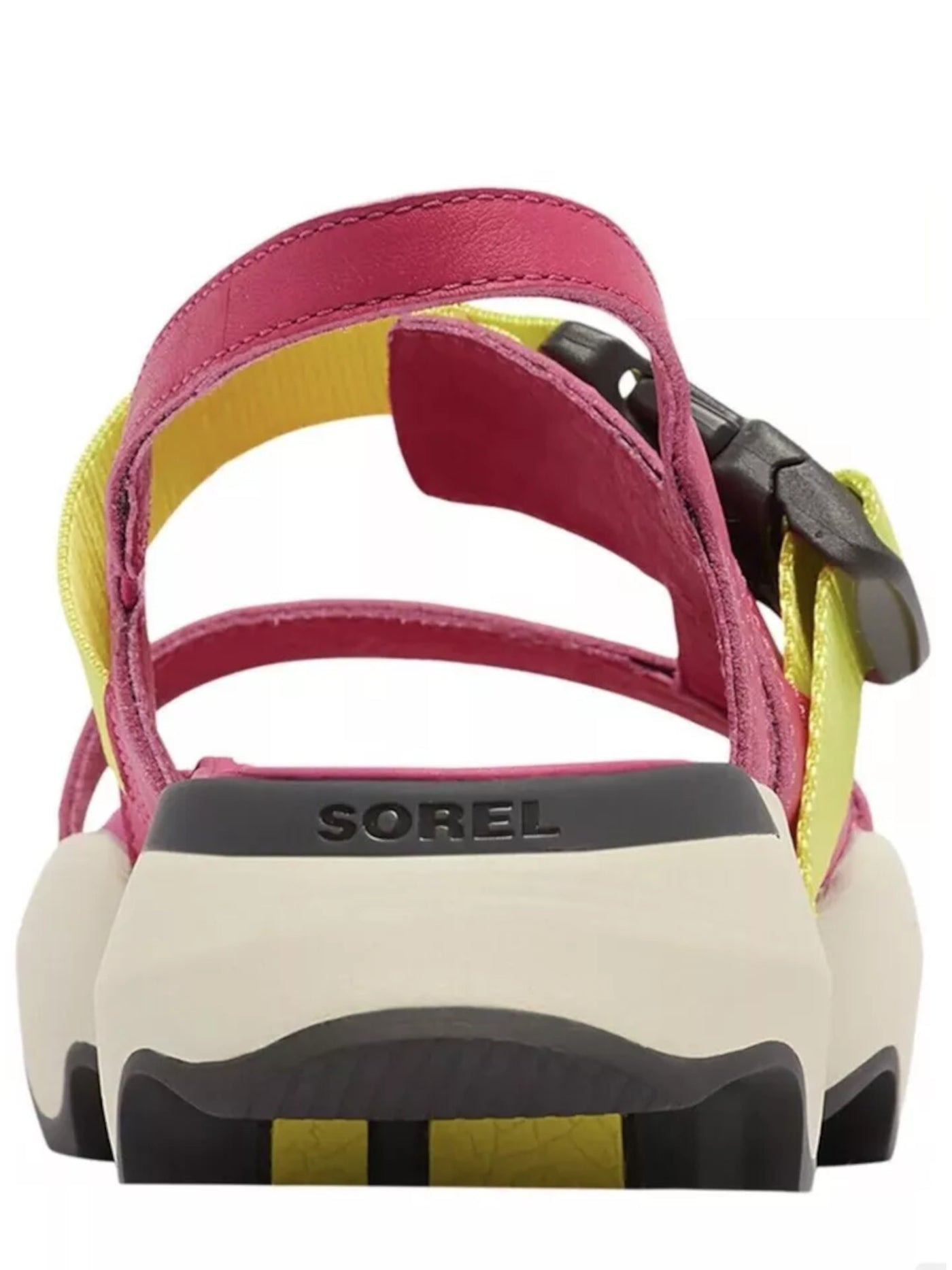 SOREL Womens Pink Mixed Media Adjustable Padded Kinetic™ Open Toe Wedge Buckle Slingback Sandal 8.5