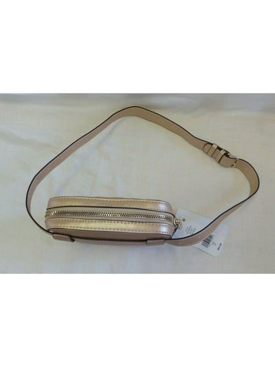 NASTY GAL Women's Gold Ribbed Leather Adjustable Strap Belt Bag Purse