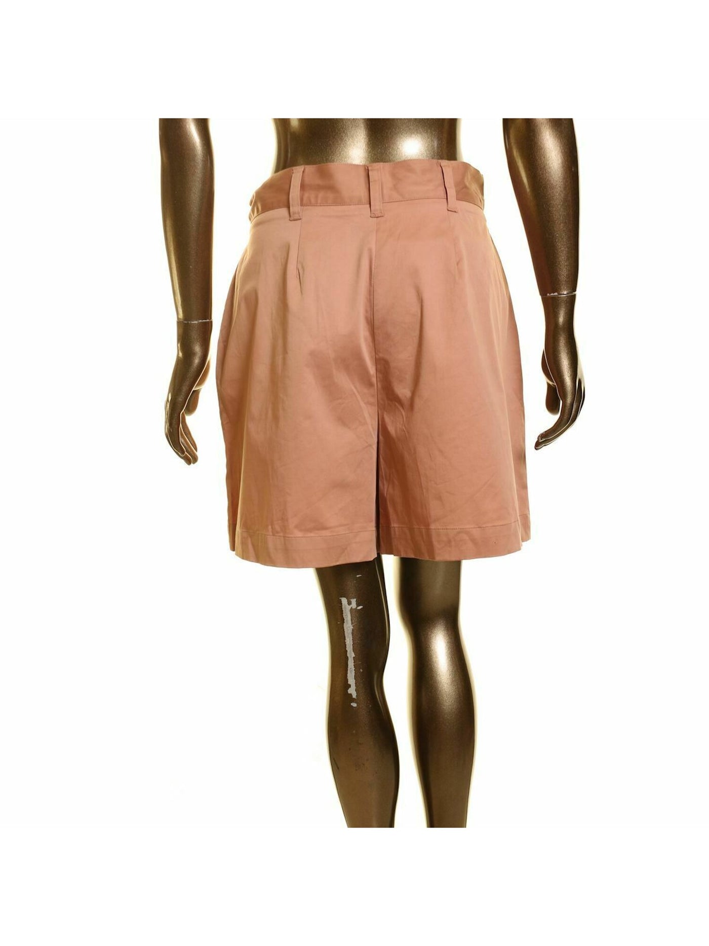 DANIELLE BERNSTEIN Womens Brown Pleated High Waist Shorts 8