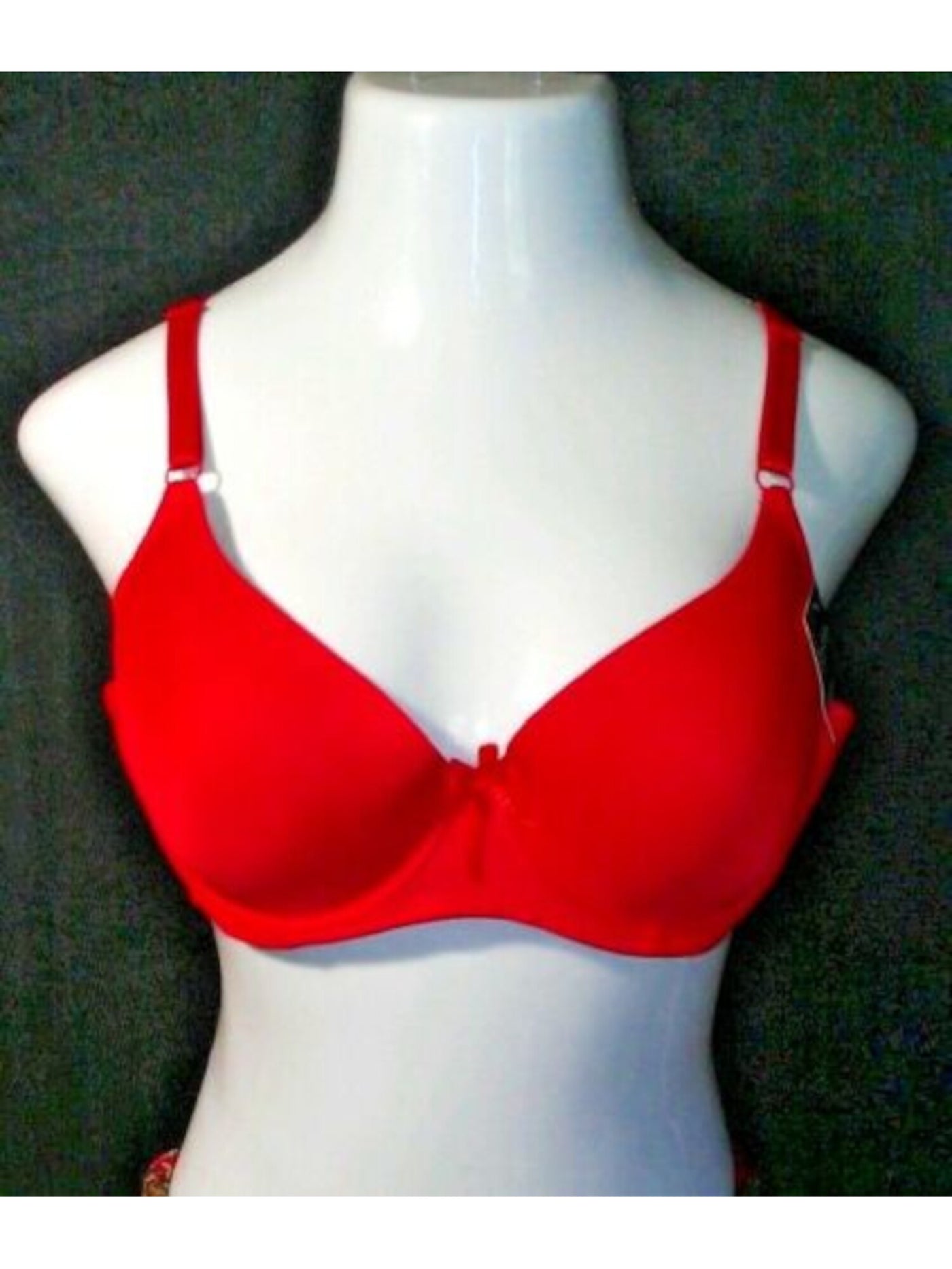 MAMIA Intimates Red Bow Accented U-Back Full Coverage Bra 36B