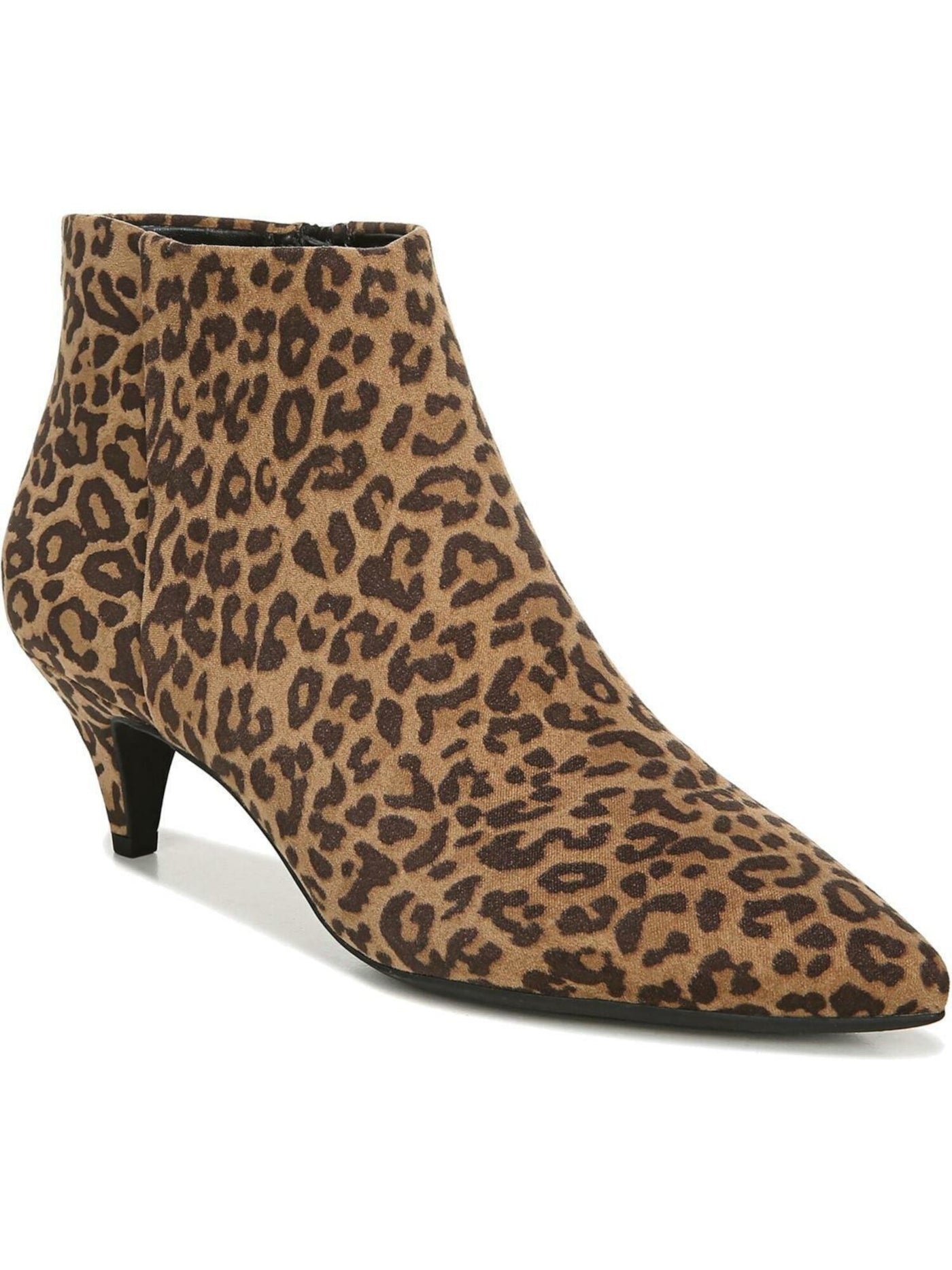 CIRCUS BY SAM EDELMAN Womens Brown Leopard Print Cushioned Logo Kirby Pointed Toe Kitten Heel Zip-Up Dress Booties 6.5 M