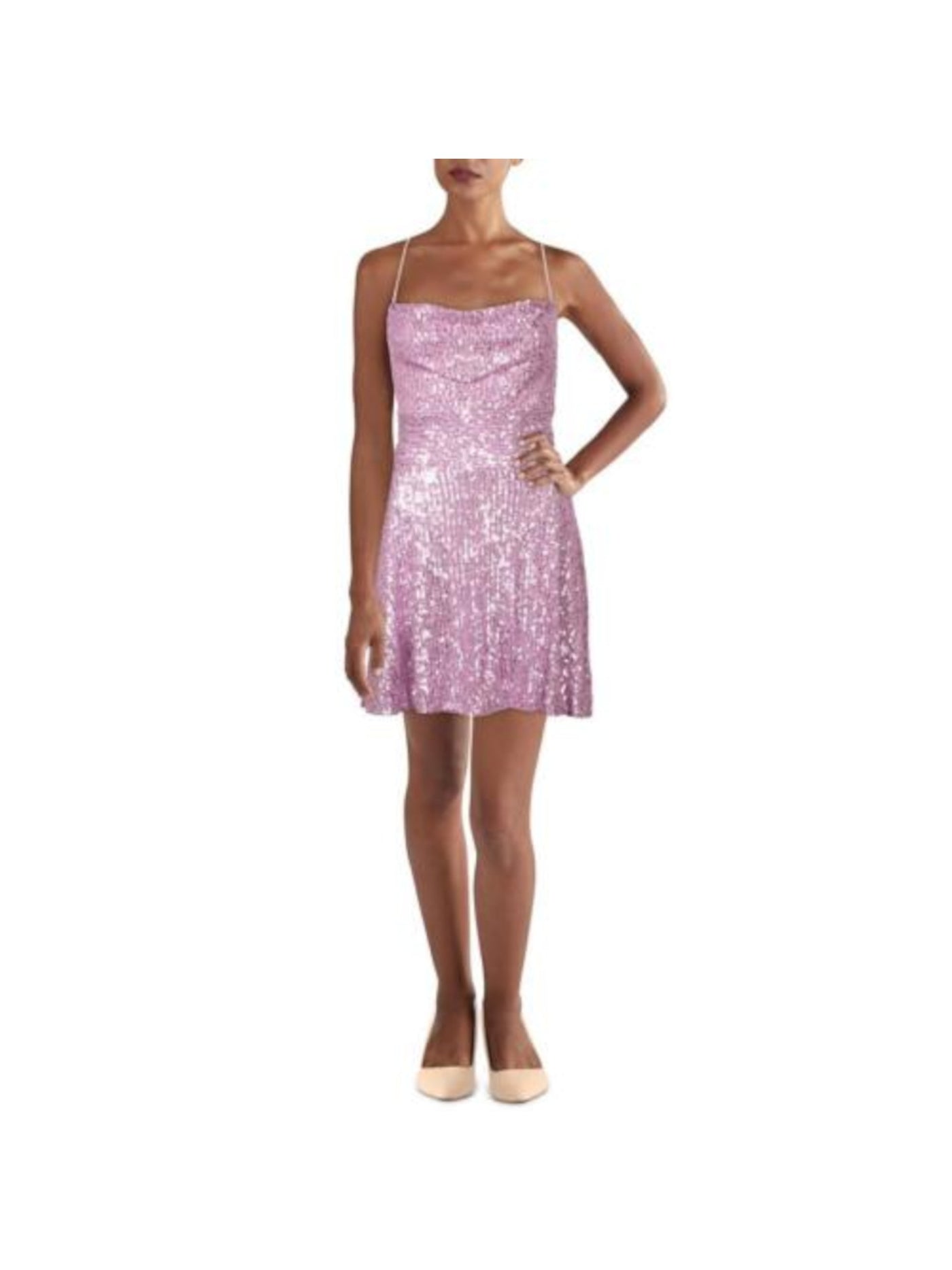 b darlin purple dress B Darlin Purple and Multicolor Halter Sequin Dress Homecoming Swiftie size 1/2