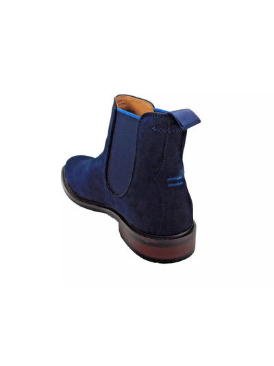 STEVE MADDEN Mens Navy Back Pull-Tab Goring Padded Bronn Almond Toe Block Heel Slip On Leather Chelsea Boot 10.5 M