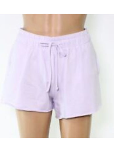 BAM BY BETSY & ADAM Womens Purple Stretch Tie Raw-hem Drawstring-waist Lounge Shorts S