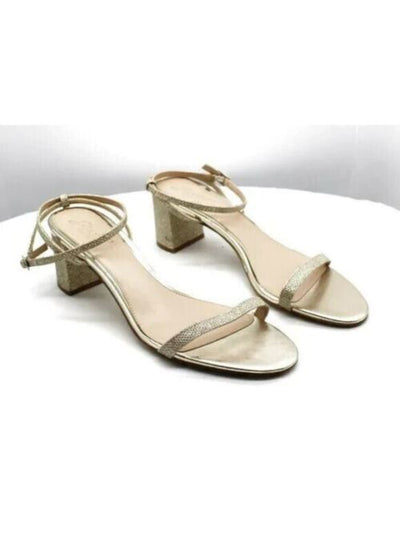 JEWEL BADGLEY MISCHKA Womens Silver Ankle Strap Danni Ii Round Toe Block Heel Buckle Dress Heeled Sandal 7 M