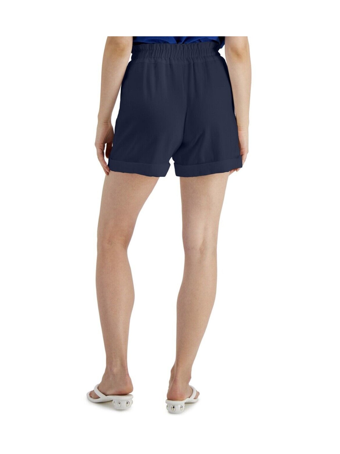 INC Womens Navy Pocketed Zippered Snap Button Closure Shorts 16