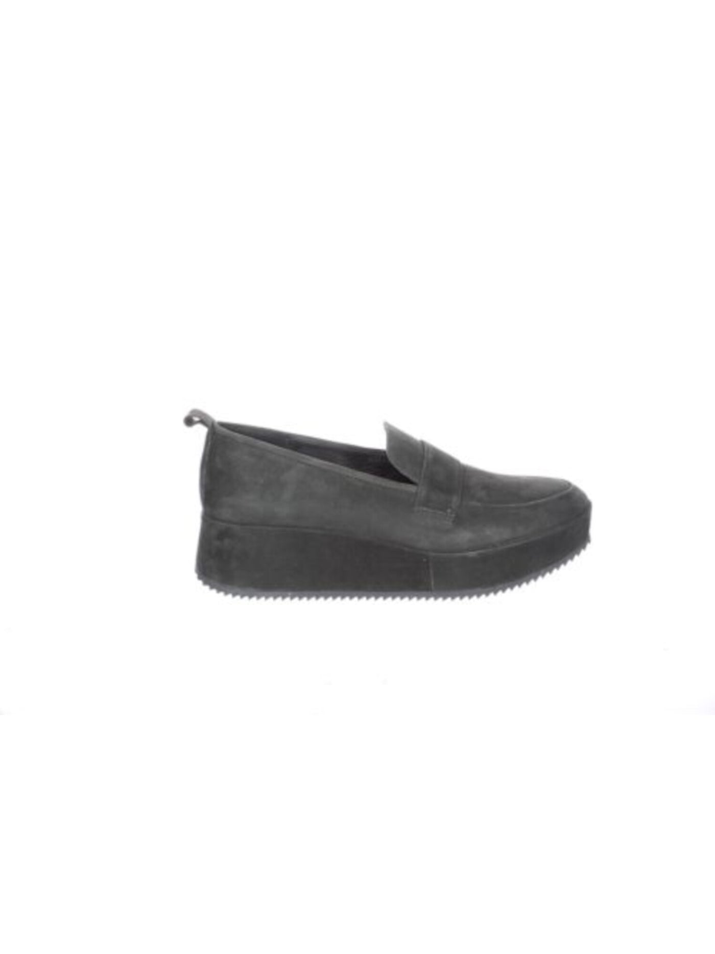 EILEEN FISHER Womens Slate Gray 1" Platform Cushioned Breathable Max Wedge Slip On Leather Heeled Loafers 8.5