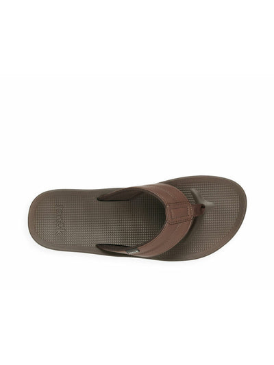 SANUK Mens Brown Cushioned Comfort Cosmic Yoga Mat Round Toe Wedge Slip On Flip Flop Sandal 9