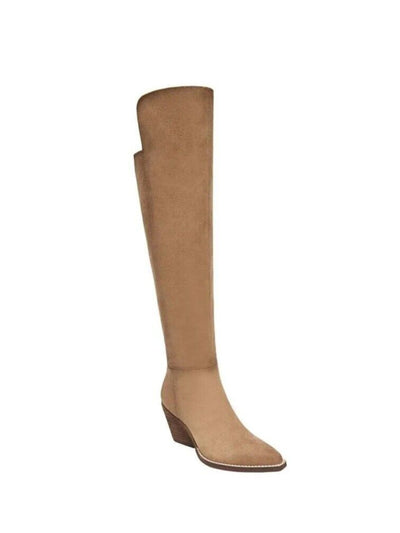 ZODIAC Womens Brown Comfort Goring Ronson Square Toe Block Heel Zip-Up Western Boot 8.5 M