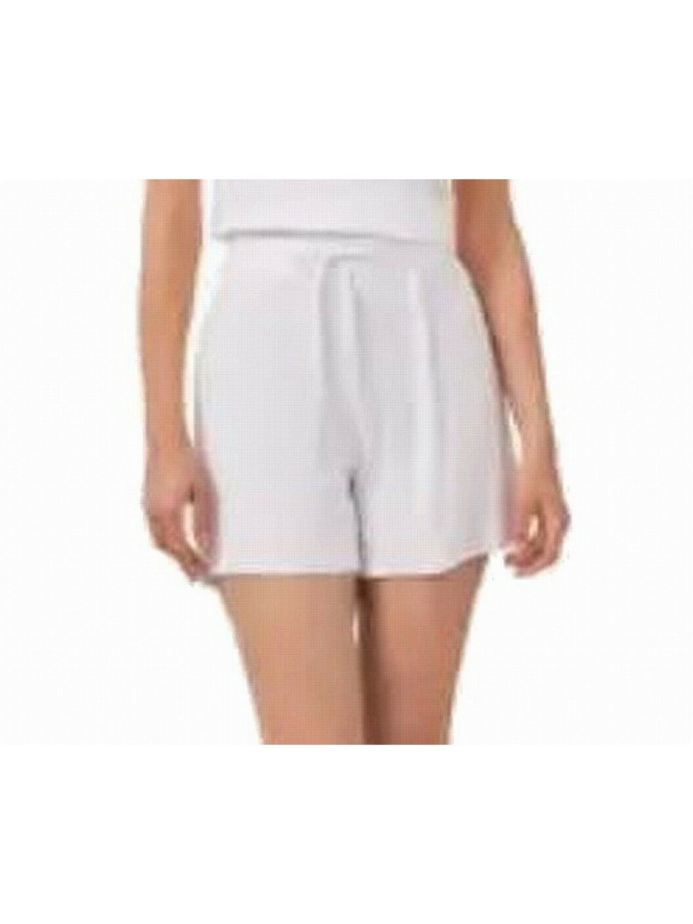 RILEY&RAE Womens White Pocketed Tie Two Front Pockets,  Relaxed Fit. Shorts L