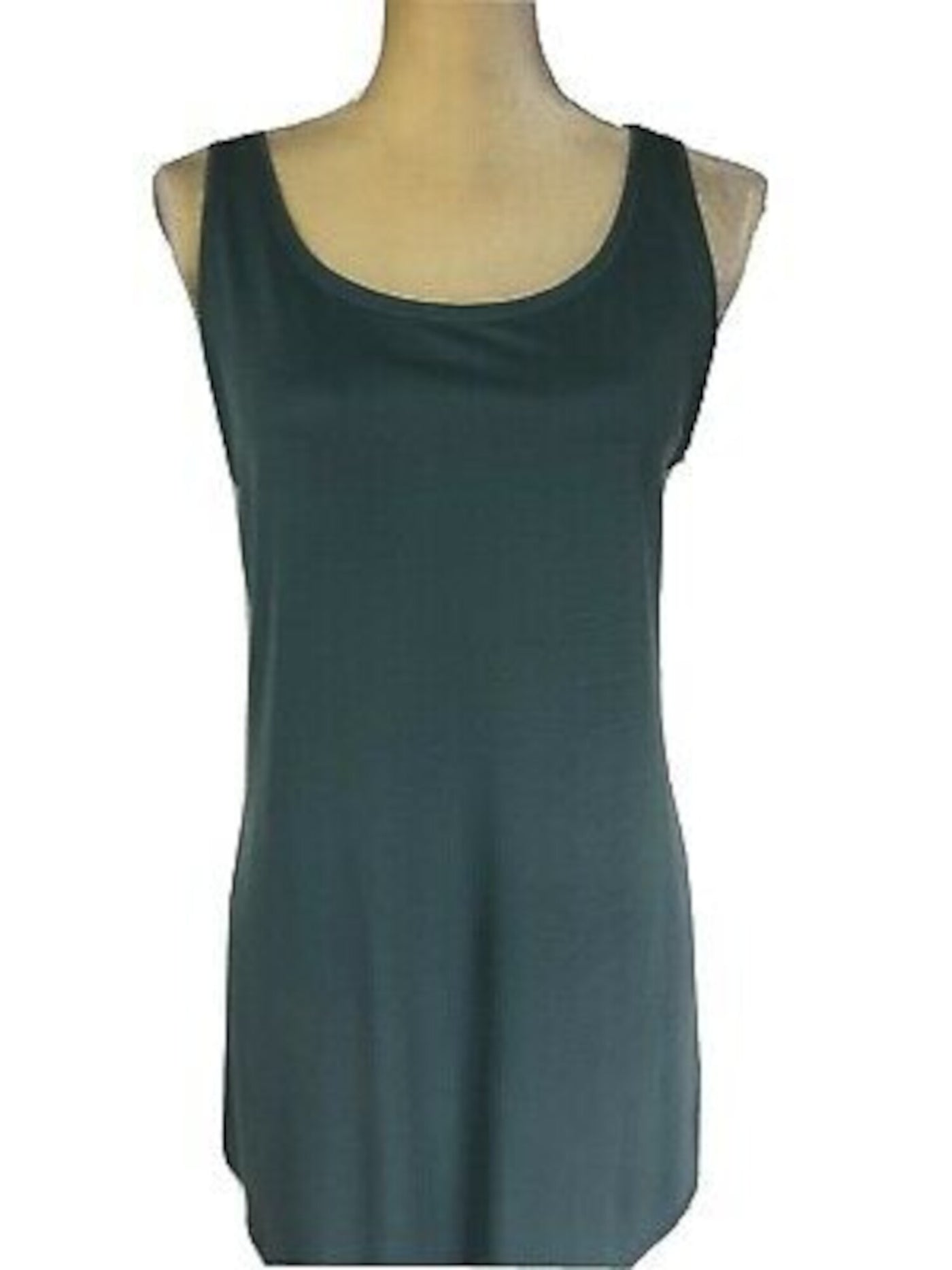 EILEEN FISHER Womens Teal Stretch Sleeveless Crew Neck Tank Top XS