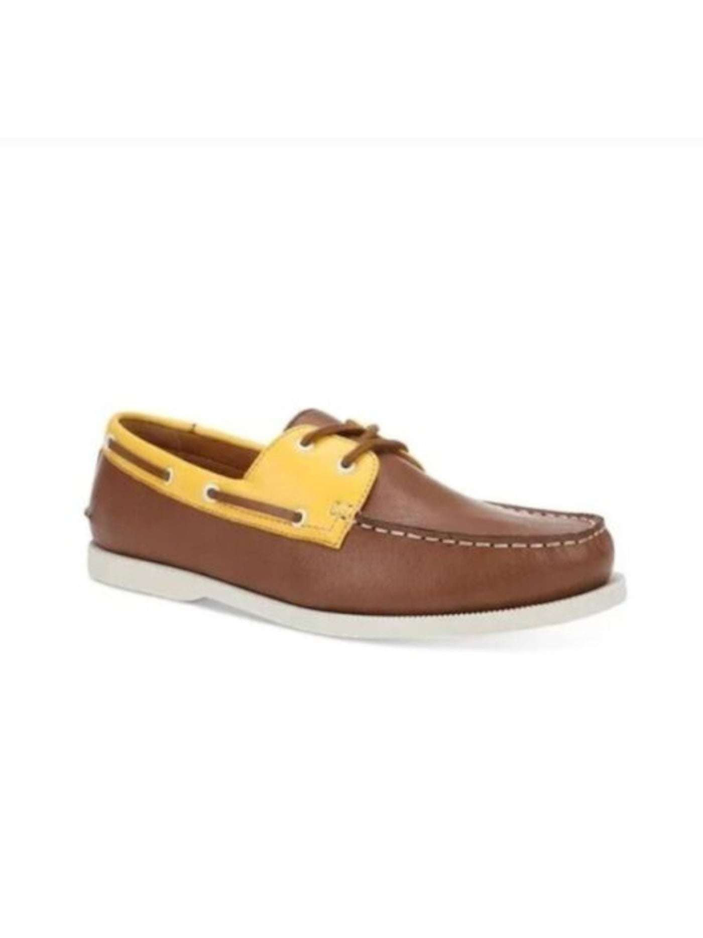 CLUBROOM Mens Brown Color Block Cushioned Comfort Elliot Round Toe Lace-Up Boat Shoes 11.5 M