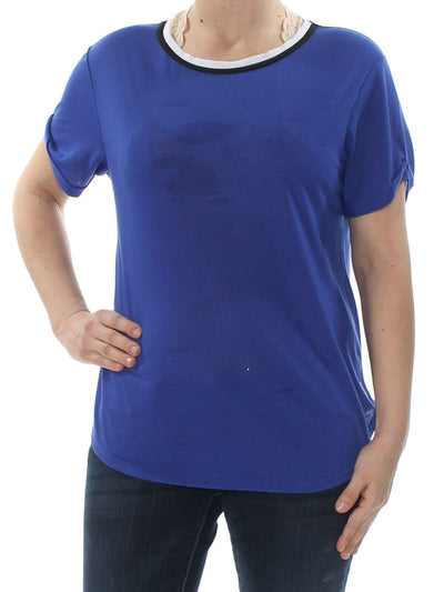 FP MOVEMENT Womens Blue Short Sleeve Jewel Neck T-Shirt M