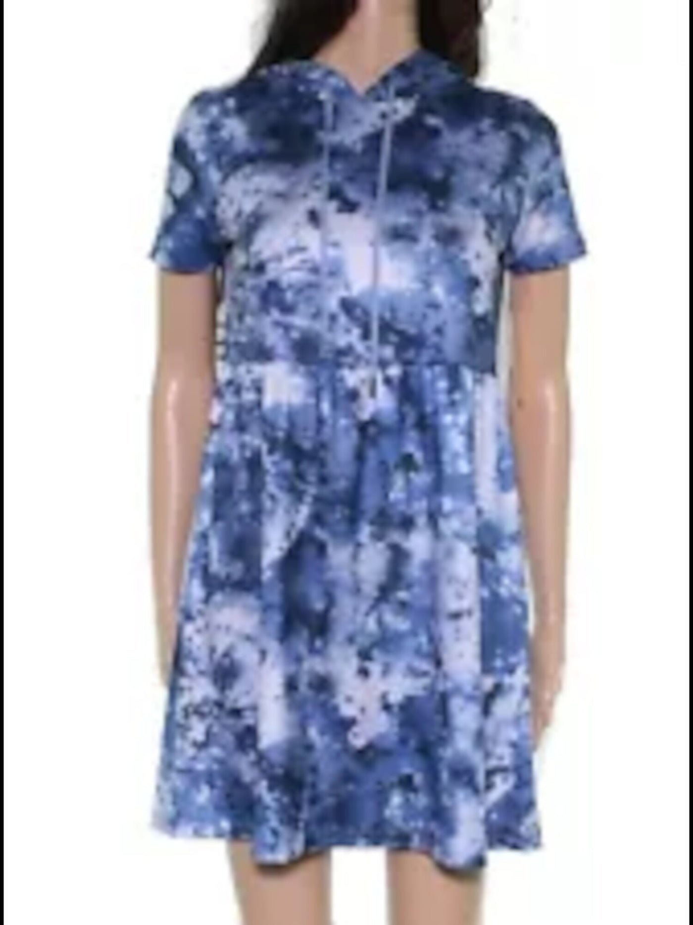 BEBOP Womens Blue Tie Dye Short Sleeve Above The Knee Dress Juniors Size: S