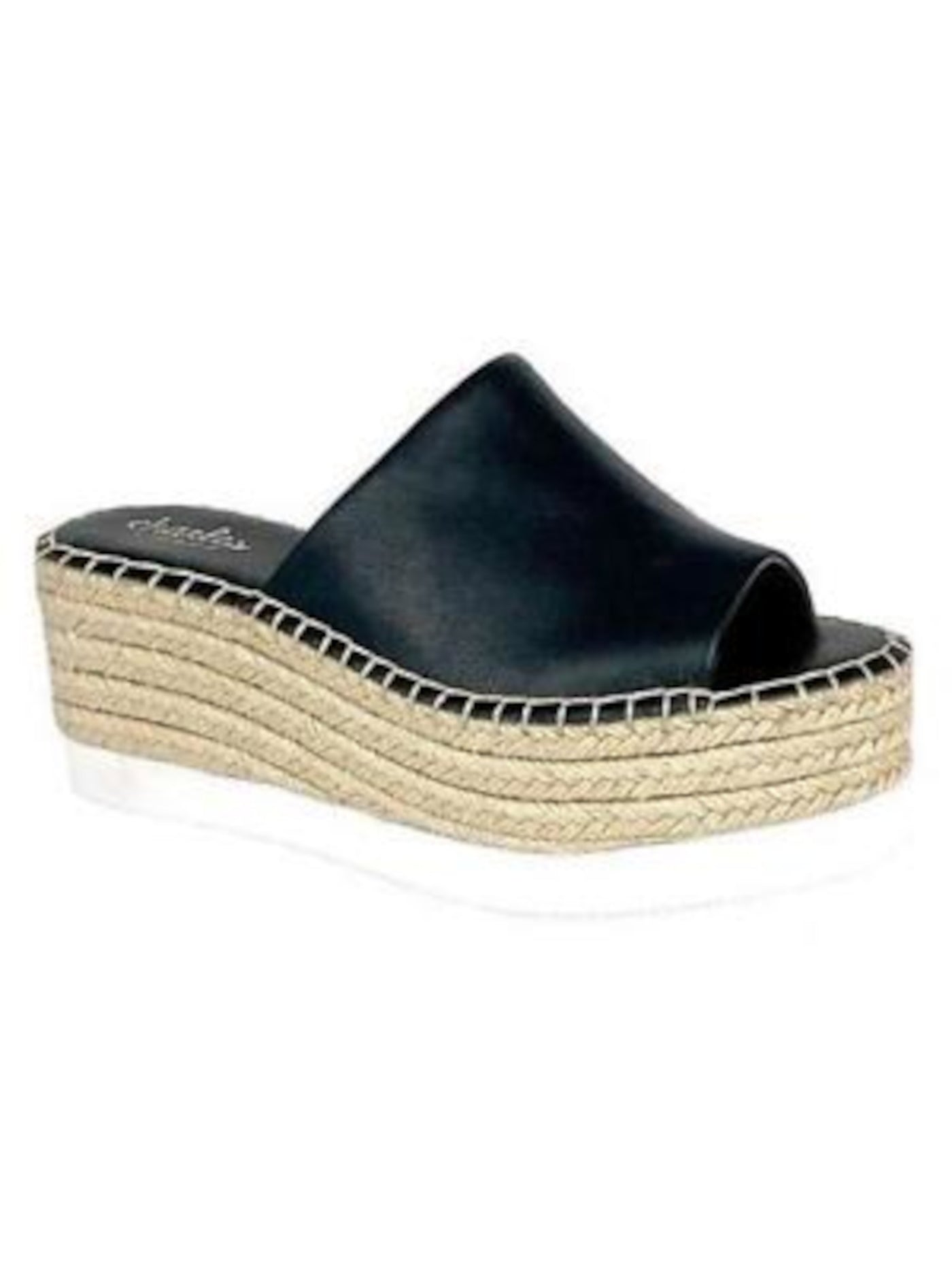 CHARLES BY CHARLES DAVID Womens Black Contrast Stitching Flatform Padded Sporty Round Toe Slip On Espadrille Shoes 10 M