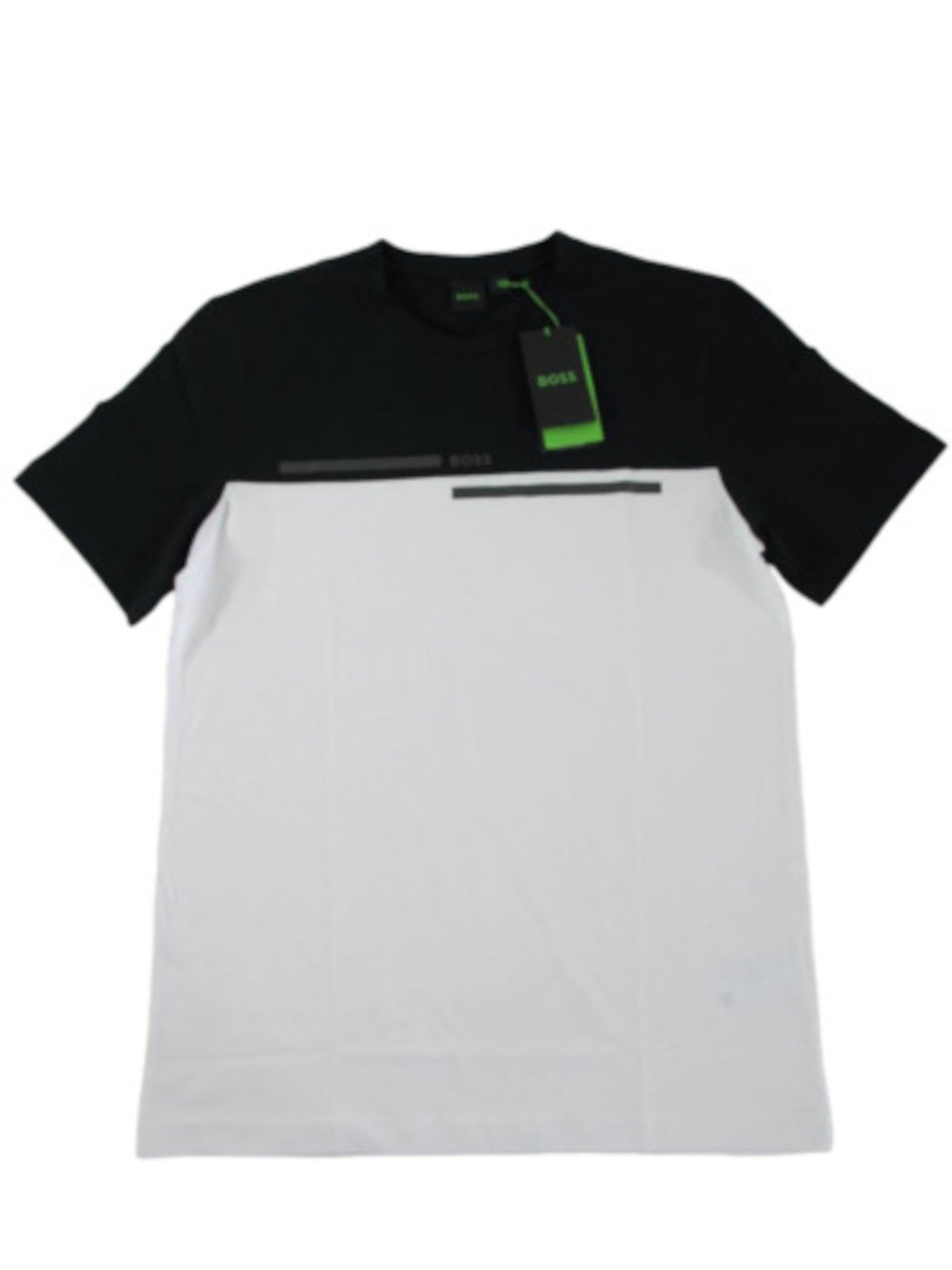 BOSS Mens Black Color Block Short Sleeve Classic Fit Stretch T-Shirt S