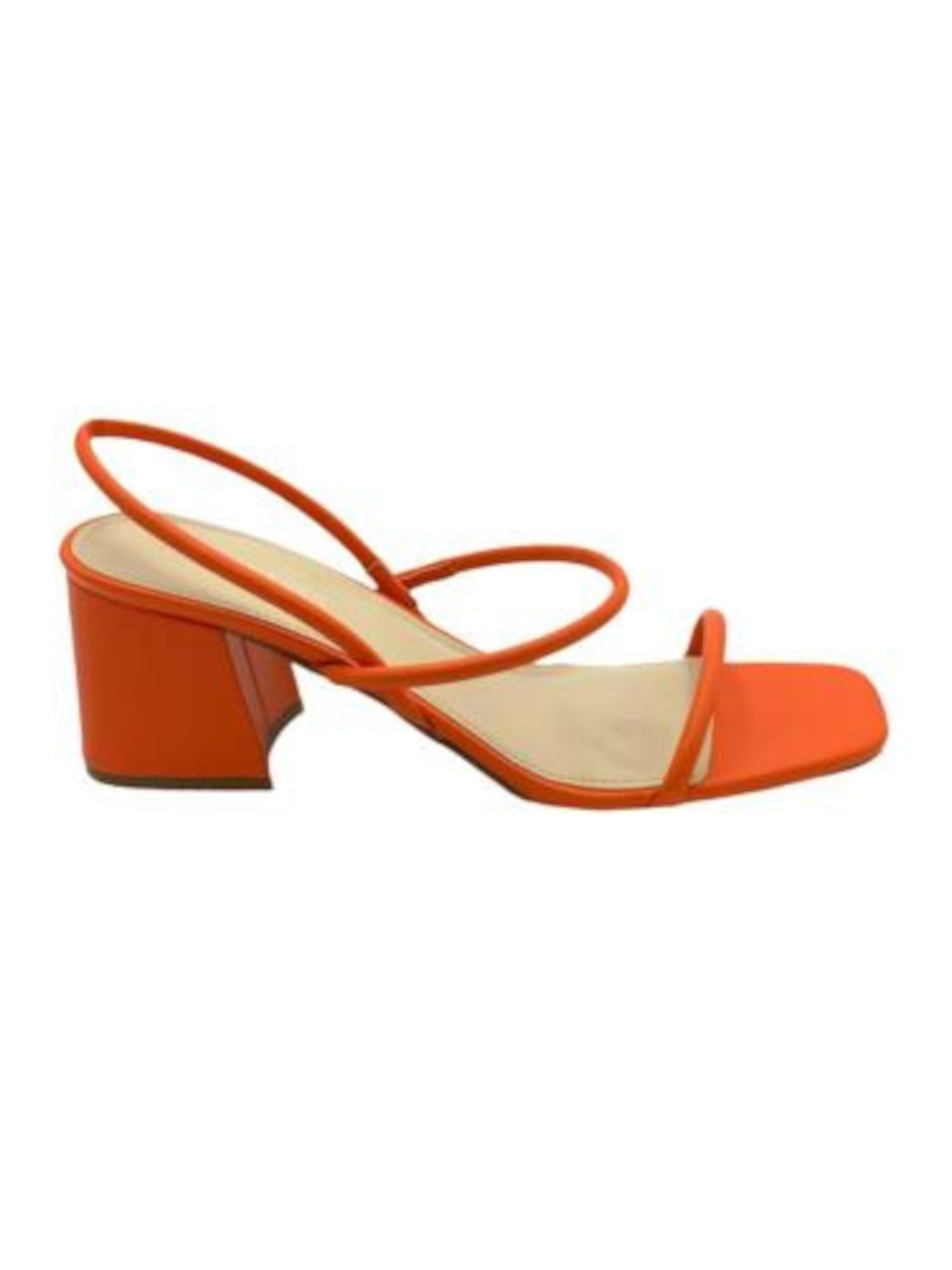 MARC FISHER Womens Orange Padded Goring Galvin Square Toe Block Heel Slip On Dress Slingback Sandal 9.5 M