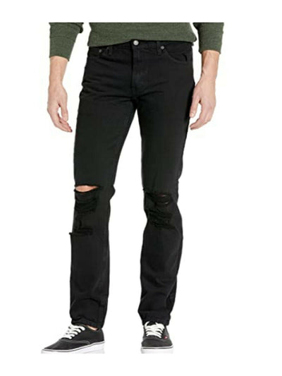 LEVI STRAUSS & CO Mens Black Tapered, Slim Fit Stretch Denim Jeans W31/ L30