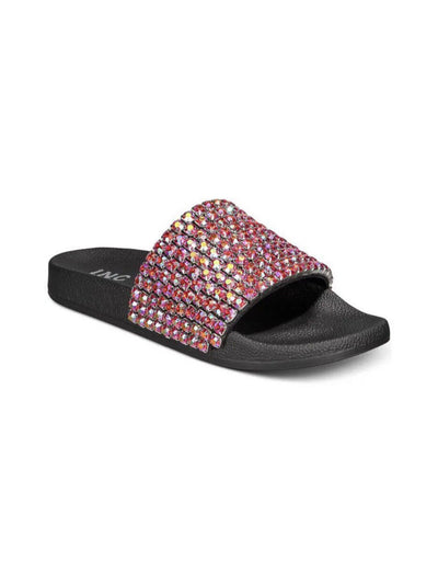 INC Womens Black Embellished Comfort Peymin Round Toe Slip On Slide Sandals Shoes 9 M