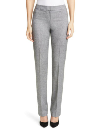 LAFAYETTE 148 NEW YORK Womens Gray Zippered Unlined Heather Wear To Work Straight leg Pants 0