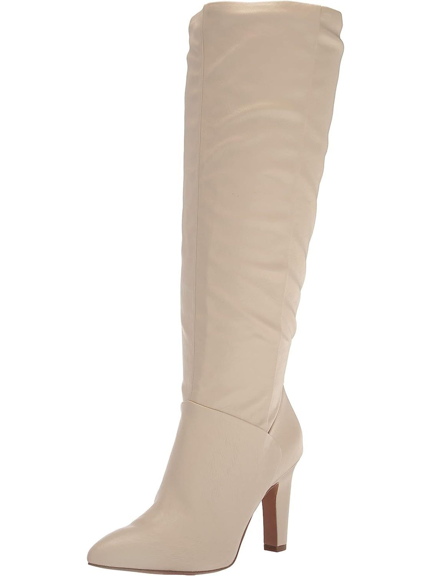 FRANCO SARTO Womens Ivory Wide Calf Cushioned Koko Pointed Toe Cone Heel Zip-Up Dress Boots 7 M WC