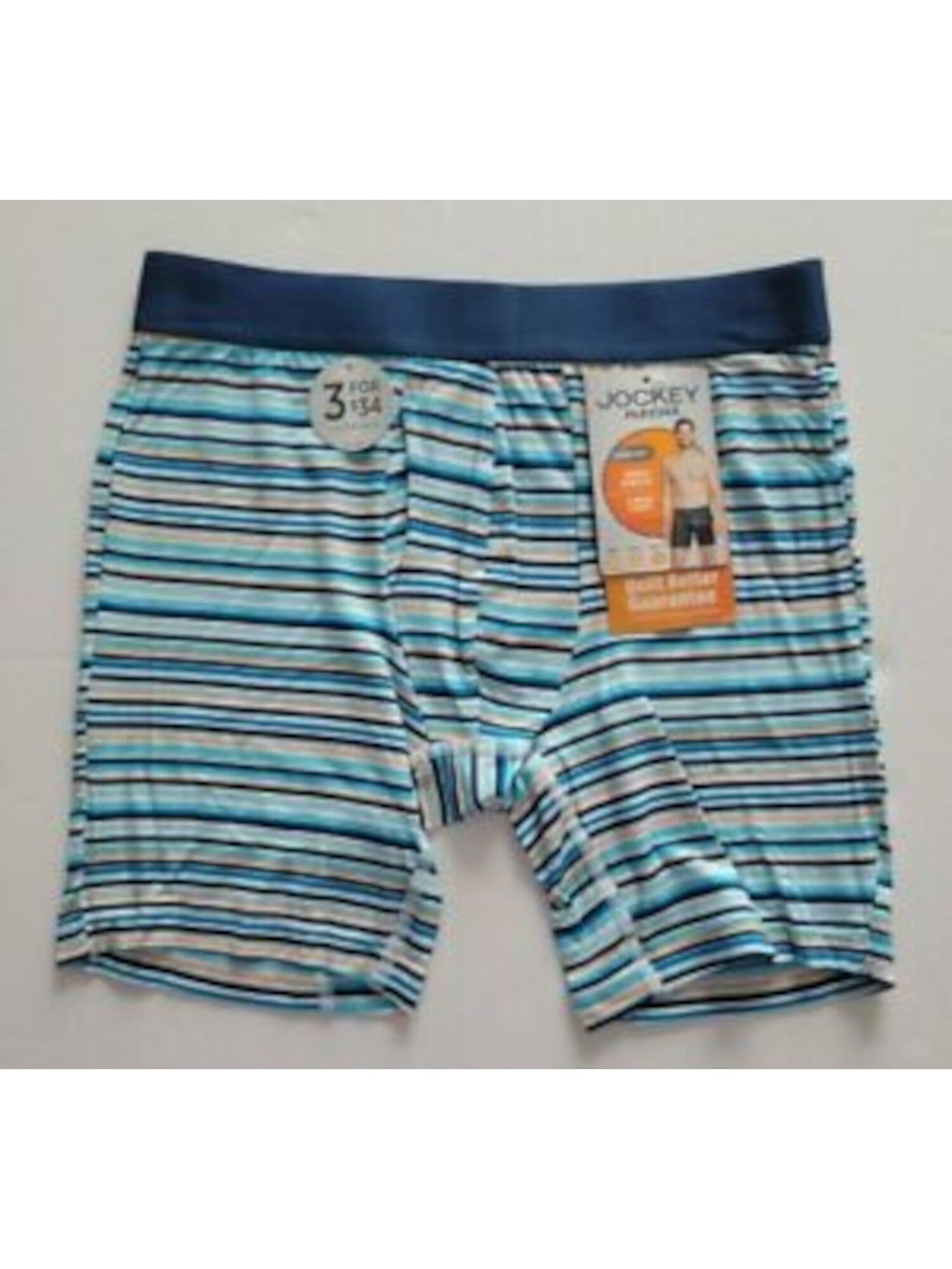 JOCKEY Intimates Blue Striped Boxer Brief Underwear S