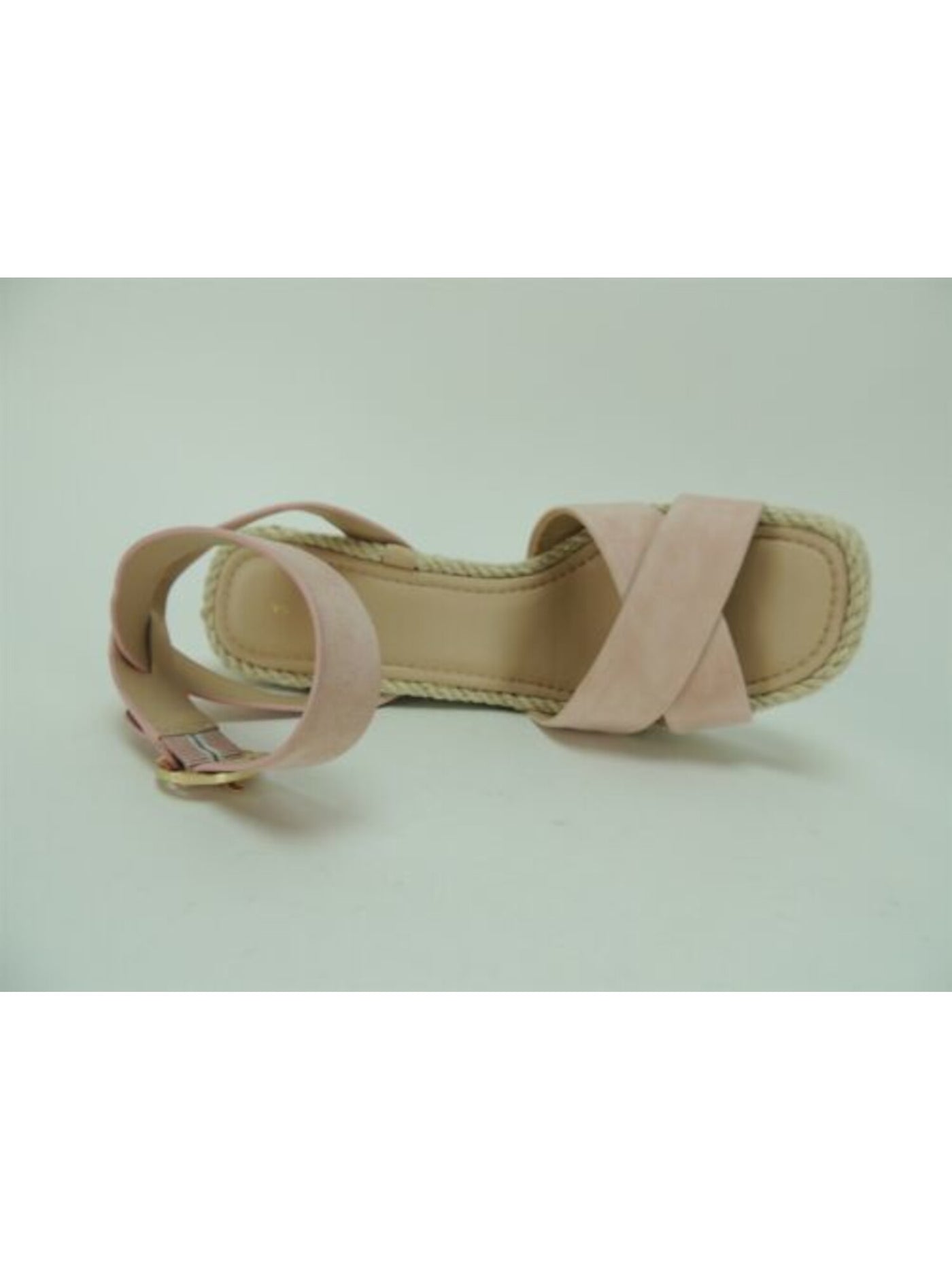 via spiga dress shoes Via Spiga Womens Pink 1" Platform Adjustable Strap Padded Sesilia Square Toe Wedge Buckle Leather Espadrille Shoes 8.5 M