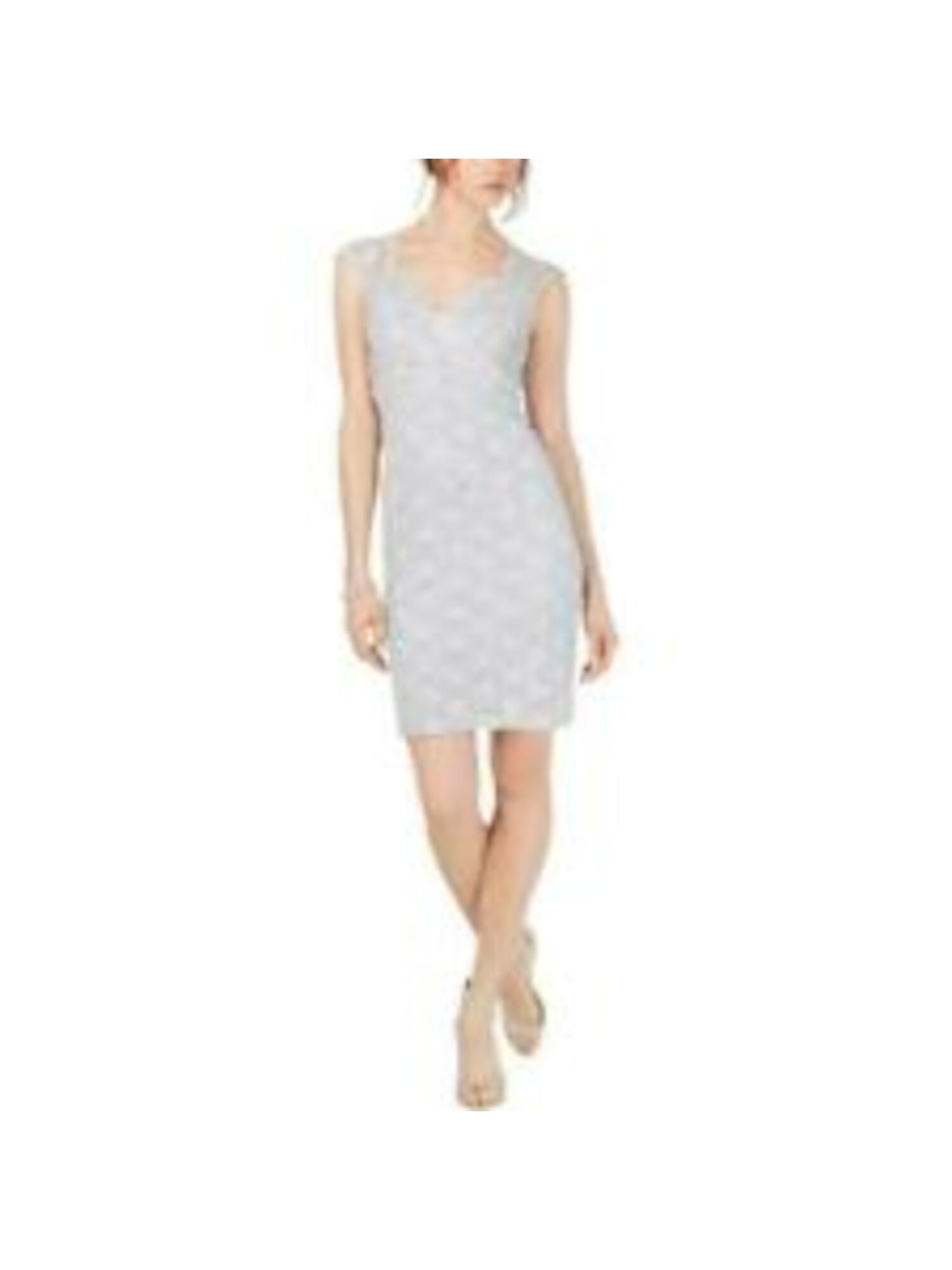 Connected Apparel Womens Lace Cut-Out Cocktail Dress Gray 10 Connected Apparel Womens Lace Cut-Out Cocktail Dress Gray 10