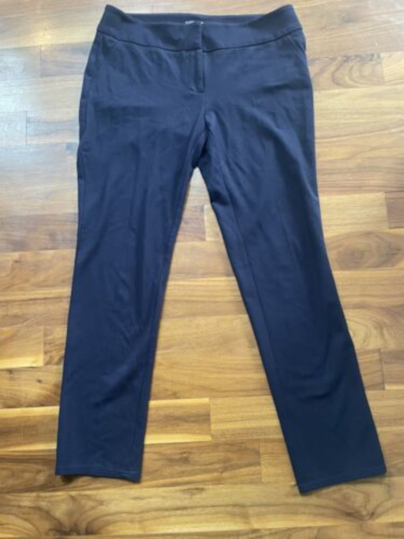 VINCE CAMUTO Womens Navy Pocketed Zippered Flat Front Wear To Work Straight leg Pants 4