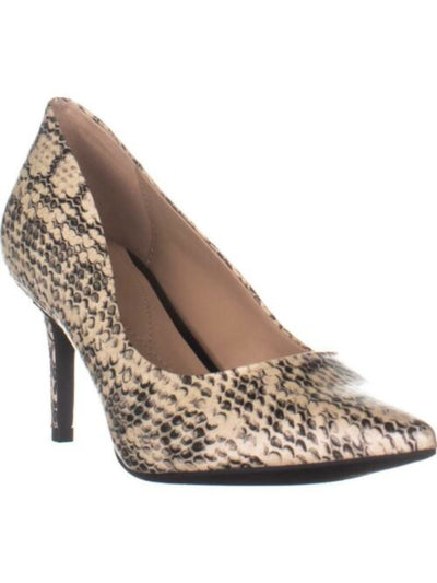 ALFANI Womens Beige Snakeskin Padded Comfort Jeules Pointed Toe Stiletto Slip On Dress Pumps Shoes 6 M