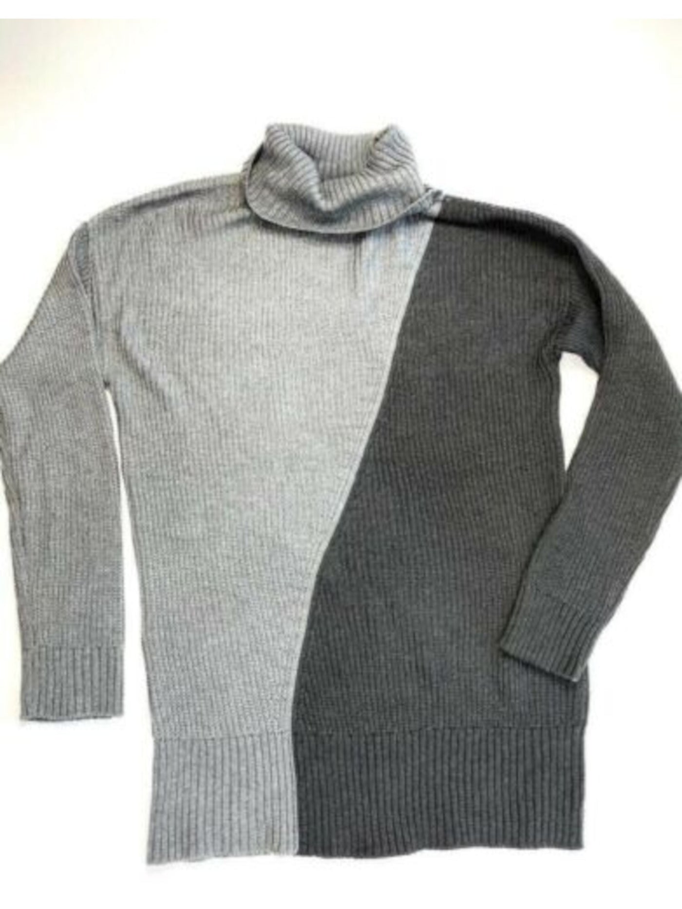 ALFANI Womens Gray Ribbed Long Sleeve Turtle Neck Sweater Size: L